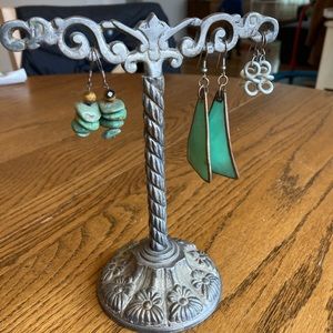 Urban Outfitters Earring Stand with 3 Pairs Of Earrings